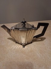 Vintage Silverplate Footed Teapot with Ornate Scroll Handle and Finial — listing 2