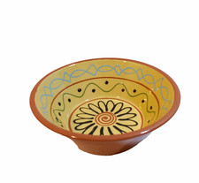 Hand-Painted Terracotta Redware Vase with Diamond and Scallop Motif — listing 3