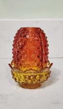 Fenton Ruby Red / Amberina Hobnail Two-Piece Fairy Lamp, 5 inches tall — listing 4