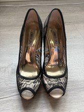 Jennifer Lopez Black Floral Lace Peep-Toe Platform Pumps, Size 8.5 — listing 5