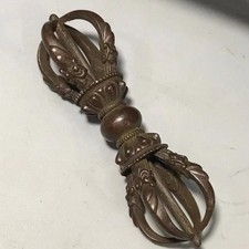 Tibetan Cast Brass Vajra (Dorje) Ritual Thunderbolt — listing 4