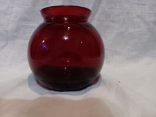 Vintage Royal Ruby Red Glass Ball Pitcher with Applied Handle and Ribbed Neck, listing 6