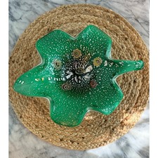 Hand-Blown Emerald Green Art Glass Pillow Vase with Pinched Form — listing 6