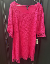 Alfani White Crochet Lace Scalloped-Hem Tunic Top, Size 1X — listing 5