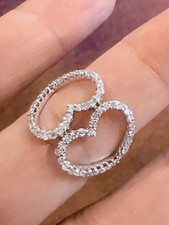 Petite Double-Heart Ring with Small Accent Stones — listing 4