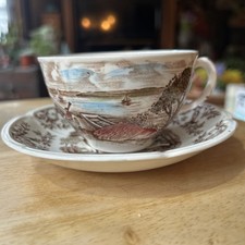 Johnson Bros. Windsor Ware "Mount Vernon" Brown Multicolor Transferware Covered Sugar Bowl — listing 2
