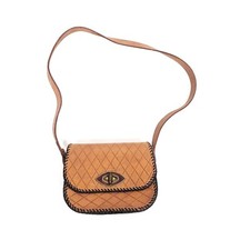 Vintage Tan Leather Toggle-Front Duffle-Style Car Coat with Quilted Lining Yes - designer/known brand label — listing 5