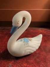 Fenton Iridescent Opalescent Glass Swan Figurine, Hand-Painted '10th Anniversary' — listing 6
