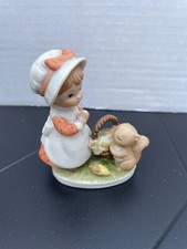 Vintage Praying Squirrel/Chipmunk in Bed with Teddy Bear Resin Figurine — listing 2