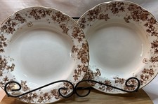 John Maddock & Sons Royal Vitreous Saucer with Floral Trellis Border