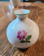 Augarten Wien Porcelain Ginger Jar Vase in Green 'Wiener Rose' / Maria Theresia Floral Pattern — listing 4