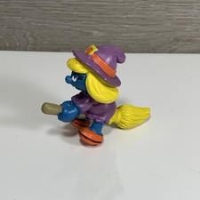 Schleich Peyo Smurfette Witch PVC Figurine on Broomstick — listing 4