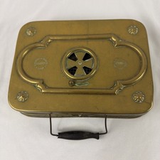 Antique French Brass Charcoal Hand/Foot Warmer with Stoker Vent — listing 2