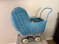 Antique Wicker Child's Rocking Chair with Floral Upholstery — listing 4