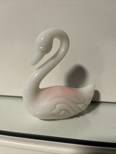 Fenton Iridescent Opalescent Glass Swan Figurine, Hand-Painted '10th Anniversary' — listing 3