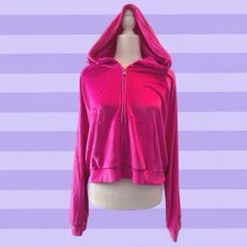 Victoria's Secret Black Velour Zip-Up Track Jacket, Size M — listing 3