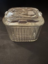 Vintage 1950s Glass Refrigerator Pitcher with Brown Plaid & Black Ribbon Print, 9" Tall — listing 4
