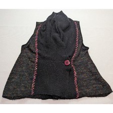 Curio Sleeveless Sweater Vest, Warm-Toned Multi Boucle Knit with Decorative Button