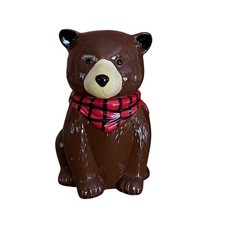 Vintage American Bisque Figural Baby Bear Cookie Jar (2-piece, head lid) — listing 4