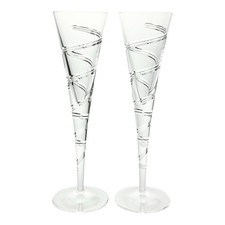 Shannon Crystal Designs of Ireland Spiral Cut Champagne Flutes - Pair — listing 3