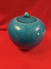 Chinese Wang Bing Rong Style Turquoise Glazed Ginger Jars with Relief Lotus and Crane Decoration, Pair