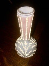 Victorian Coralene Beaded Milk Glass Vase with Bird & Floral Motif — listing 2