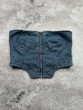 Y2K Denim Cropped Strapless Corset Tube Top — listing 2