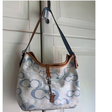 Coach Hampton Signature Jacquard Satchel with Horsebit Detail, Brown/Khaki — listing 5