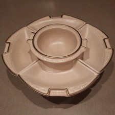 Mid-Century Green Drip Glaze Ceramic Lazy Susan Appetizer Serving Set — listing 4