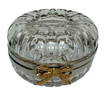 Small Cut Glass Trinket Bowl with Scalloped Rim, Diamond and Fan Pattern — listing 2