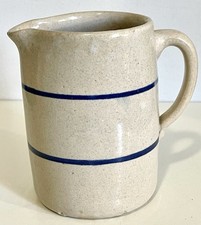 Vintage Stoneware Mixing Bowl with Blue Stripes — listing 3