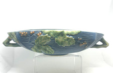 Roseville Pottery Bushberry Pattern Two-Handled Console Bowl in Brown — listing 5