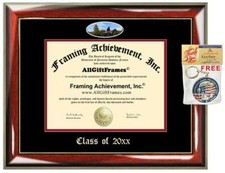 Texas Tech University Diploma Frame with Gold Embossed Seal, Mahogany Finish, Red/White Double Mat — listing 4