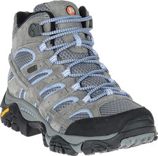 Merrell Moab Women's Hiking Shoes - Gray/Green Suede & Mesh, Vibram Sole