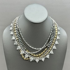 Stella & Dot Coral/Red Beaded Statement Bib Necklace — listing 3