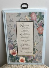 Cast Stone Scripture Sign - 1 Corinthians 13:7-8 with Pewter Heart — listing 6