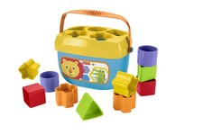 Vintage Fisher-Price Baby's First Blocks Shape Sorter (yellow/blue) with Blocks Partial set — listing 2