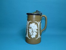 Dudson Sage Green Jasperware Pitcher with Neoclassical Cherub Relief, 21cm — listing 6