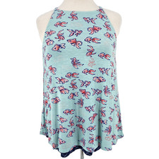 Anthropologie Porridge Goldfish Print Layered Swing Tank Top