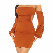 Fashion Nova Marble Print Long Sleeve Mock Neck Bodycon Midi Dress — listing 4