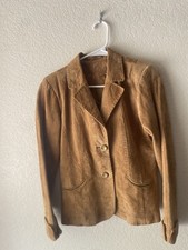 Vintage Child's Suede Leather Western Cowboy Vest with Southwestern Beaded Trim and Horse Rider Motif