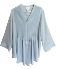 Soft Surroundings Black Button-Front Blouse, Size M — listing 5