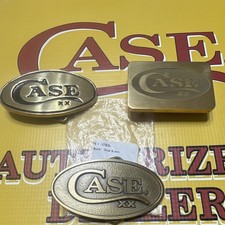 Vintage Case XX Solid Brass Oval Belt Buckle — listing 6