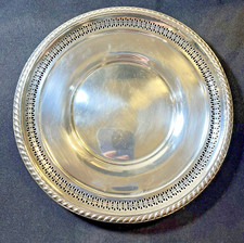 Reticulated Sterling Silver Bread & Butter Plate with Pierced Border and Engraved Detail — listing 6
