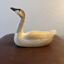 Carved Wood Folk Art Swan/Goose Figure with Metal Legs — listing 3