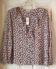 Lot of 3 Women's Blouses/Tops - Sequin Vest, Embroidered Silky Blouse, Burgundy Lace Top — listing 3