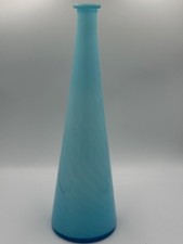 Vintage Cased Opaline Glass Vase with Hand-Painted Chrysanthemum Floral Decoration and Gilt Rim — listing 5