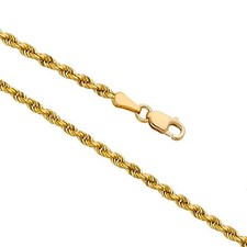 Vintage 14K Yellow Gold 3mm Rope Chain 7" Bracelet, 6.4g — listing 5