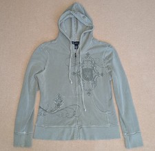 INC International Concepts Pale Yellow Rhinestone Fringe Hoodie, Size XS — listing 5