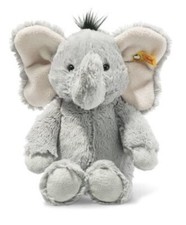 Steiff Cream Cotton Terry Plush Elephant with Blue Polka Dot Bandana, Article 221927, Button in Ear — listing 2